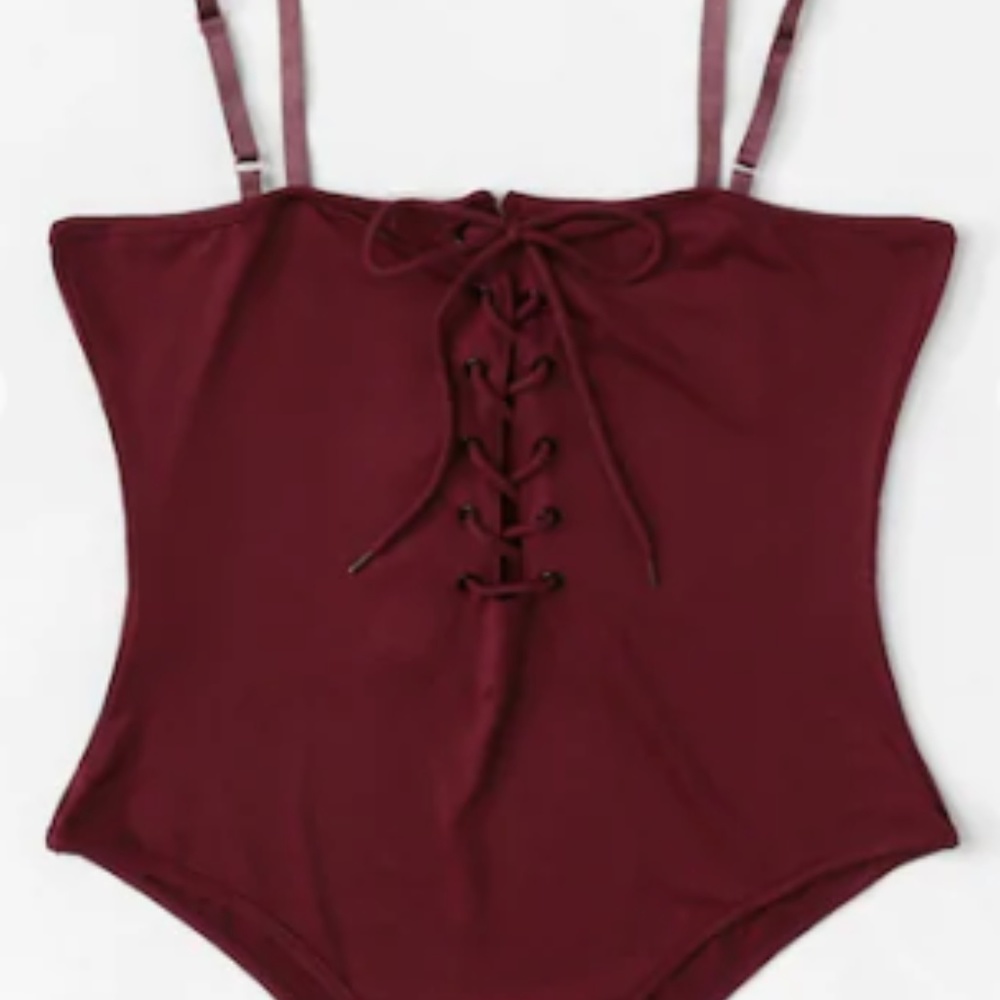 1 left! Eyelet Lace-Up Bodysuit 🥀 - Picture 3 of 6